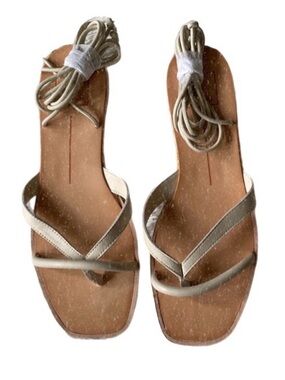 Dolce Vita wedge sz 7.5 heel gladiator beige leather thong casual sandals
